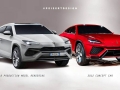 2018 Lamborghini Urus rendering compared to Concept